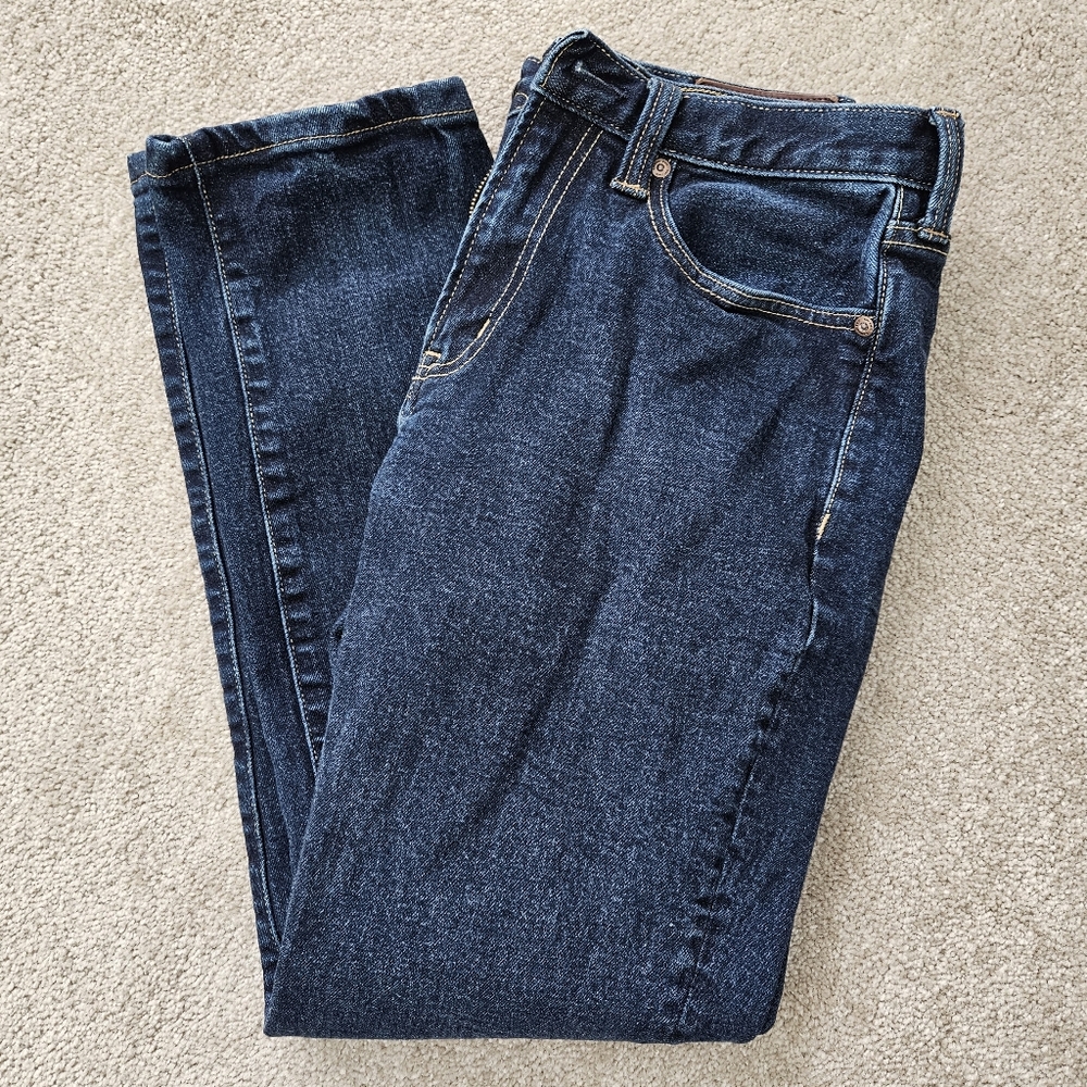 Men's Lands' End Dark Wash Blue Jeans, slim fit waist size 31